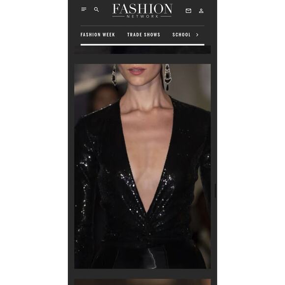 Ralph Lauren Collection Purple Label Black Sequin Cocktail Midi Dress Gown 2 XS - Picture 8 of 8